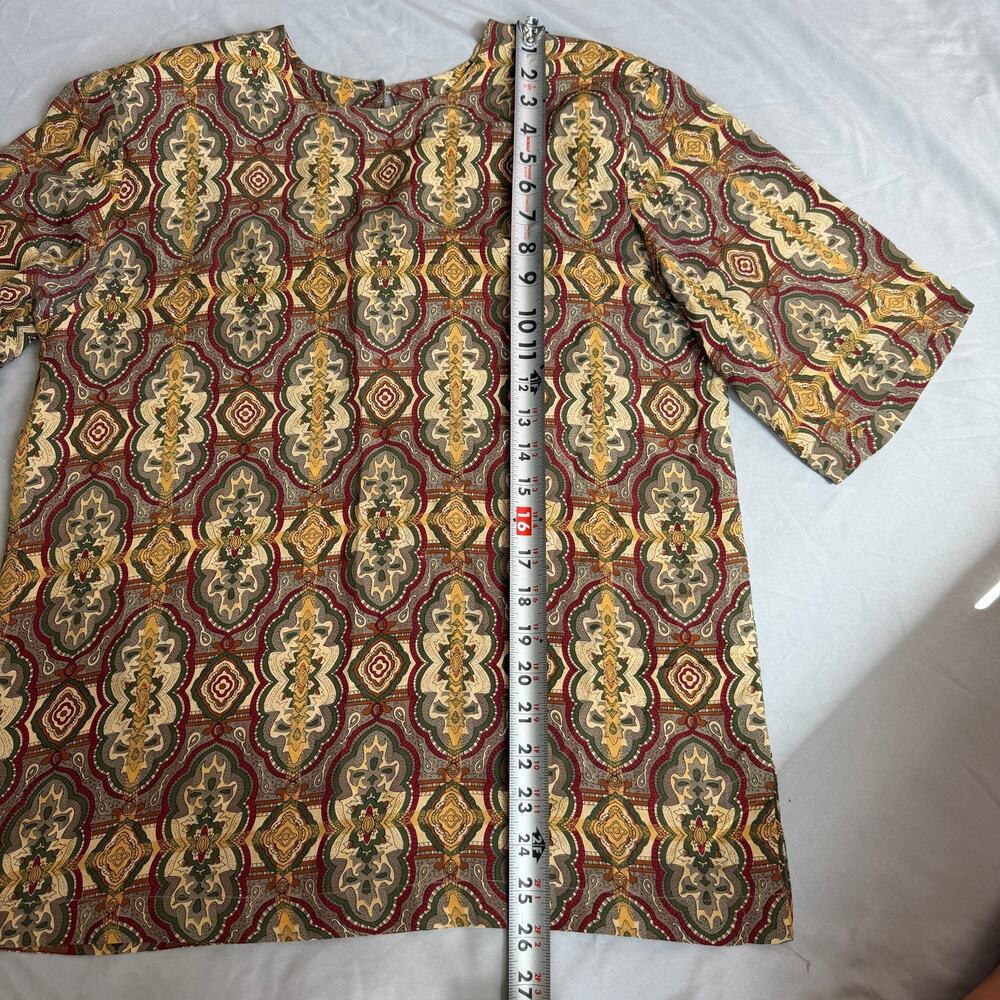 Vintage Pacific Silk Studio 100% Silk Paisley Tunic Top Women's Small - Picture 9 of 12